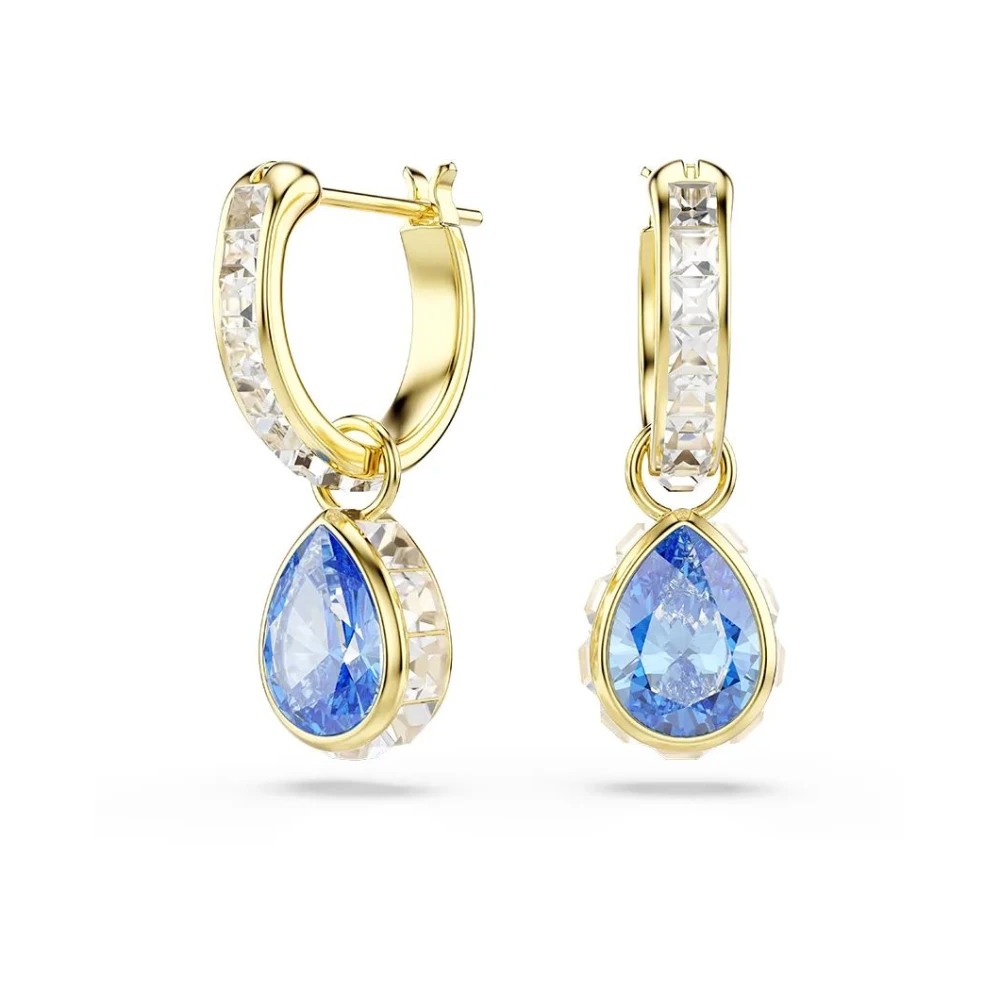 Swarovski Chroma Drop-Ohrhänger, Tropfenschliff, 18K Goldbeschichtet Blau - Bild 5