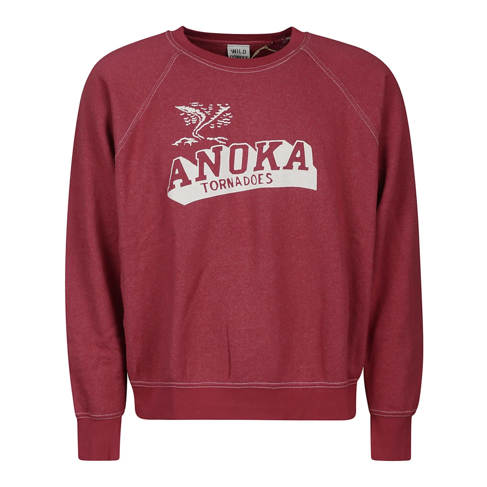 Wild Donkey Rode Katoenen Sweatshirt met Witte Print Red Heren