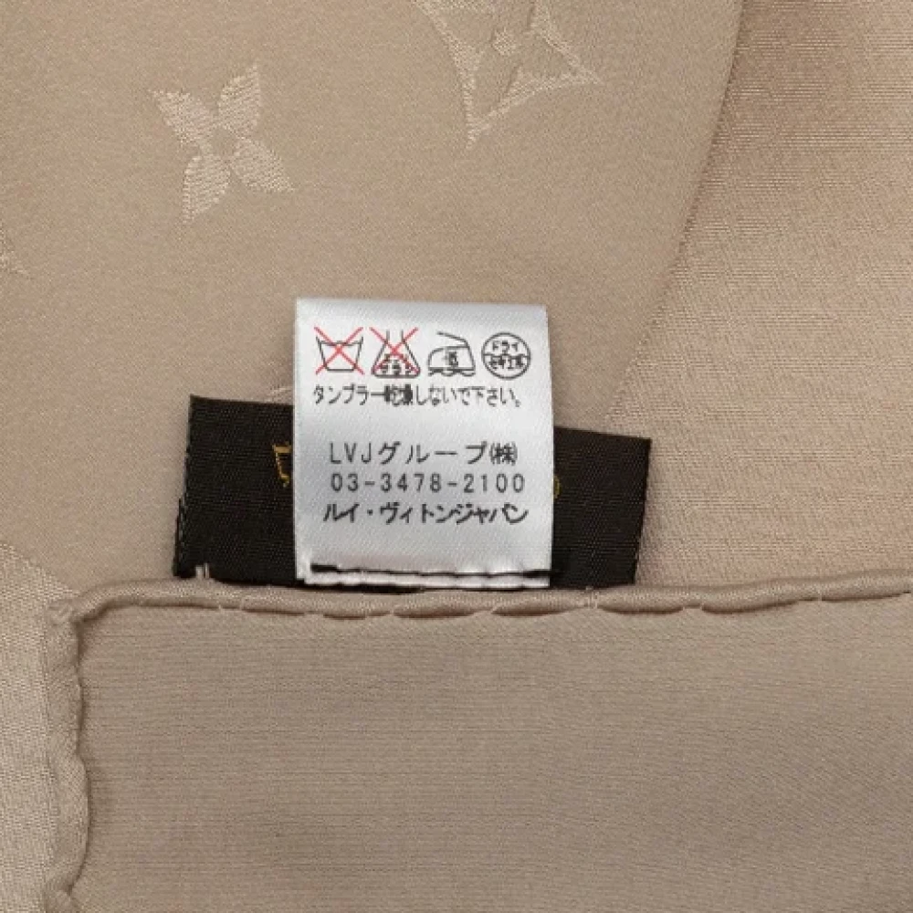 Louis Vuitton Vintage Pre-owned Silk scarves Beige Dames