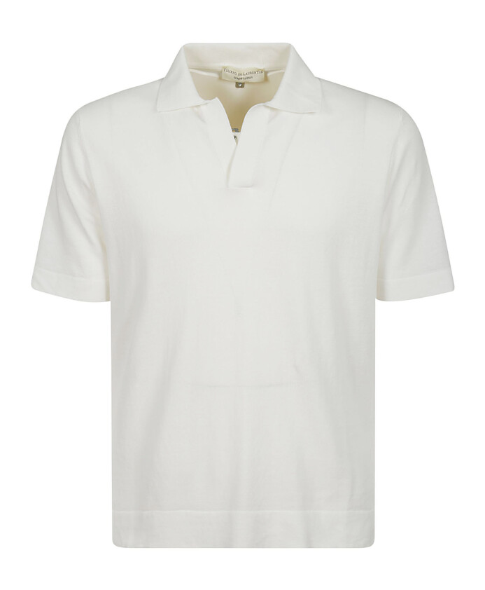 polo-blanc-a-col-en-v