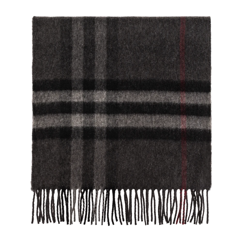 Burberry Uomo Grigio Sciarpa In Cashmere Check - Immagine 4