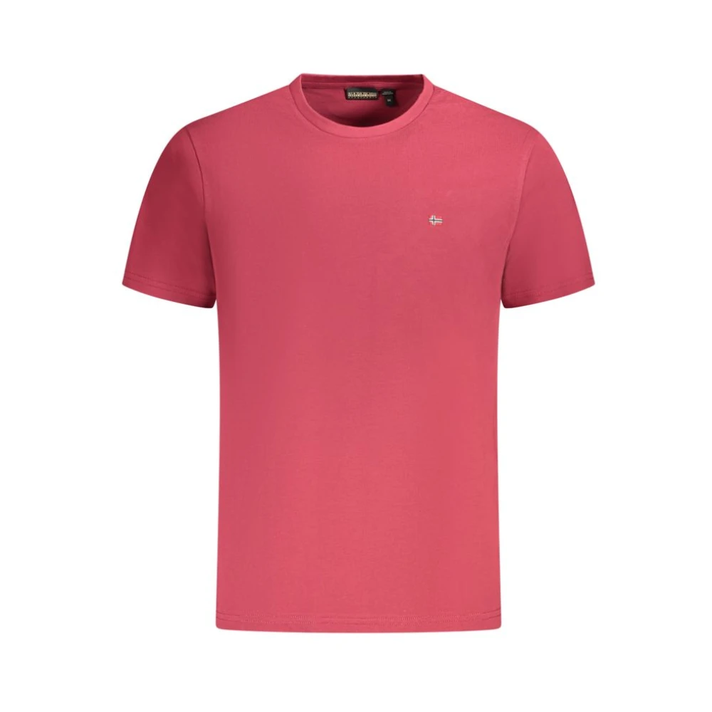 Napapijri Men's Red T-Shirts, L, Classic Crew Neck T-Shirt