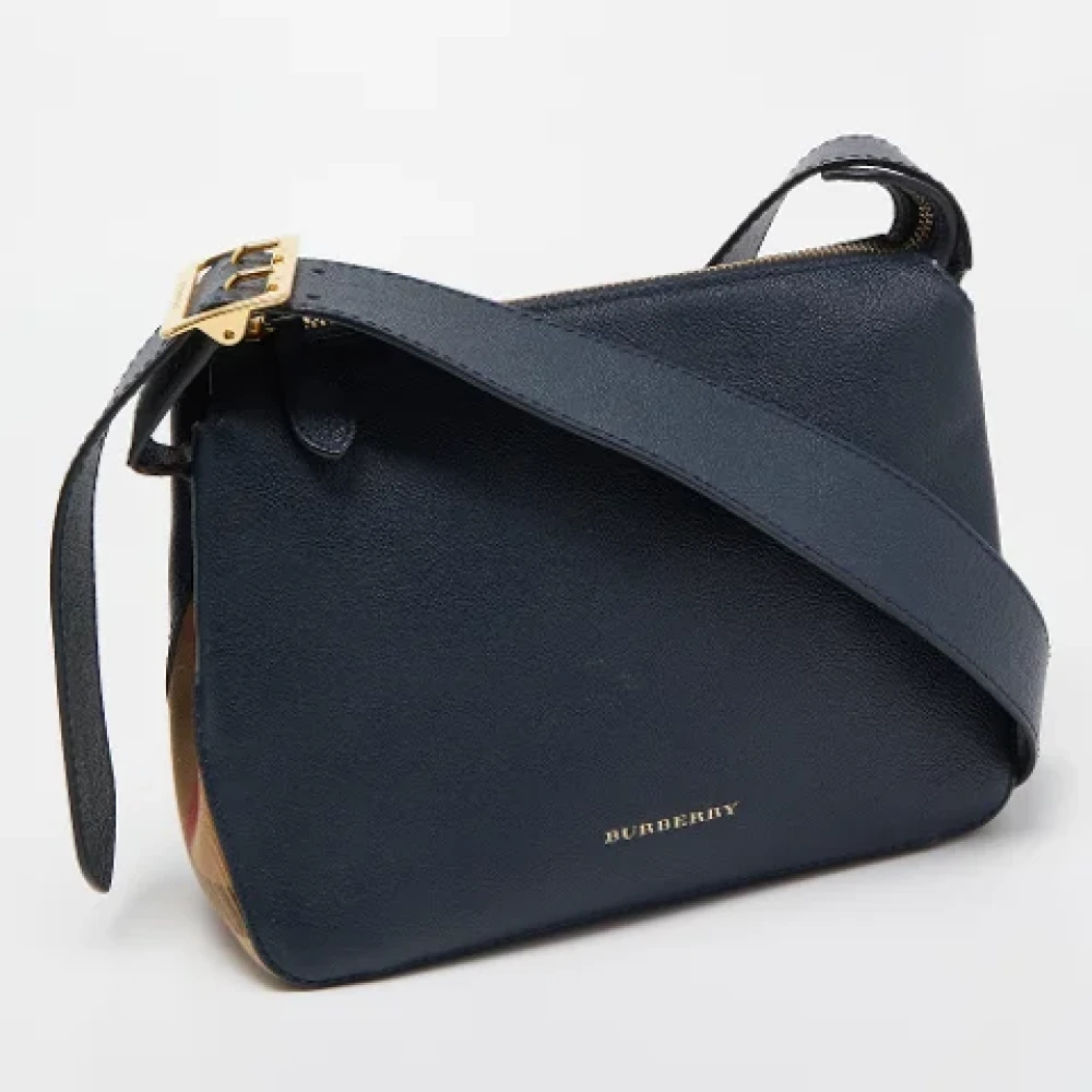 Burberry Vintage Pre-owned Canvas crossbody-bags Blue Dames