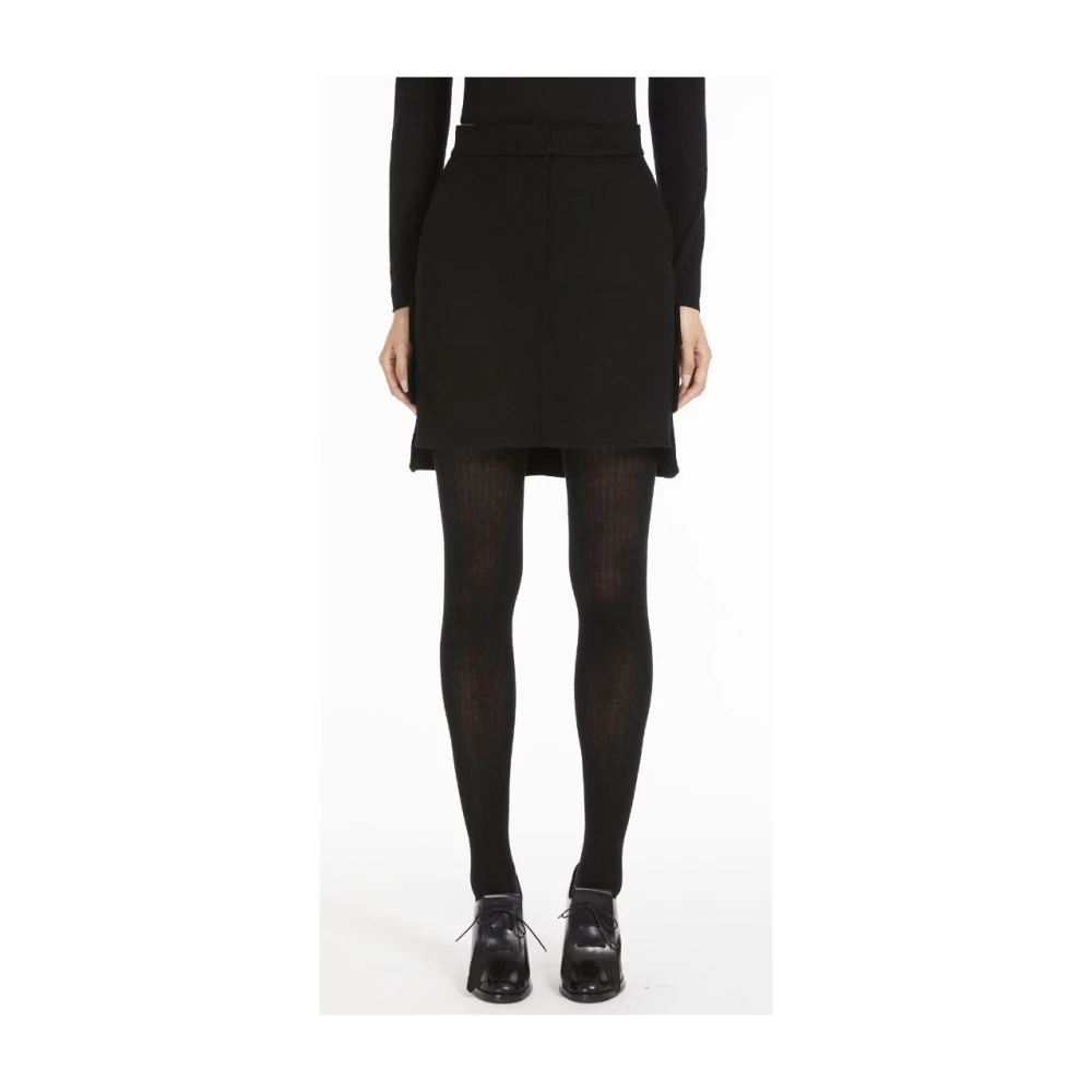 Max Mara Zwarte Kameel Rok met Ruches Black Dames