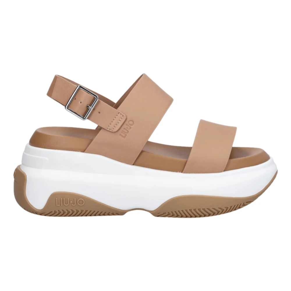 Liu Jo Women's Beige Platform Wedge Sandals - Wedges - 8 Uk - Shoes