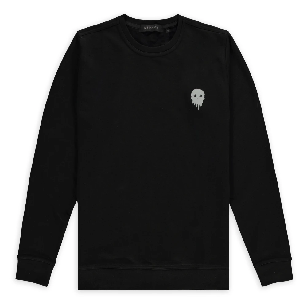 Aspact Zwarte Skull Sweater Trendy Design Black Heren