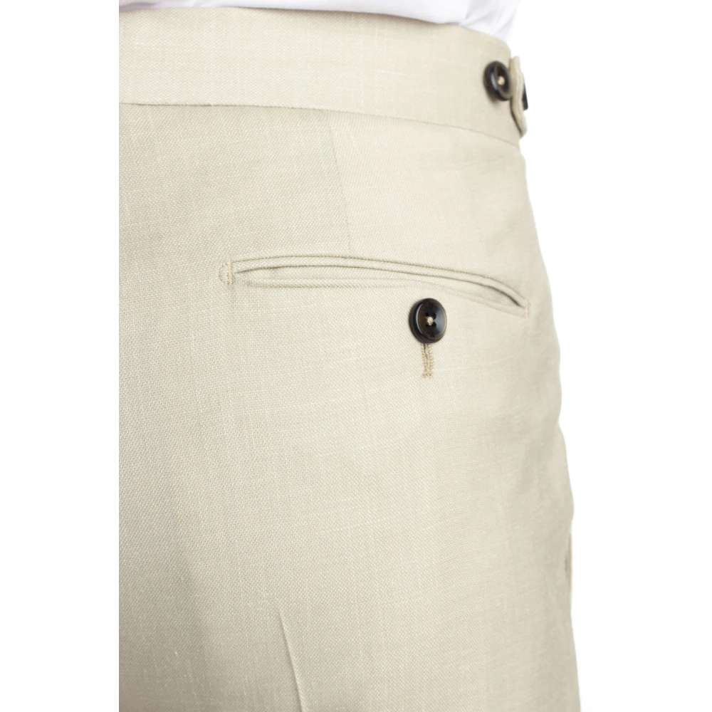 PT Torino Gentleman Fit Wol-Zijde-Linnen Broek Beige Heren