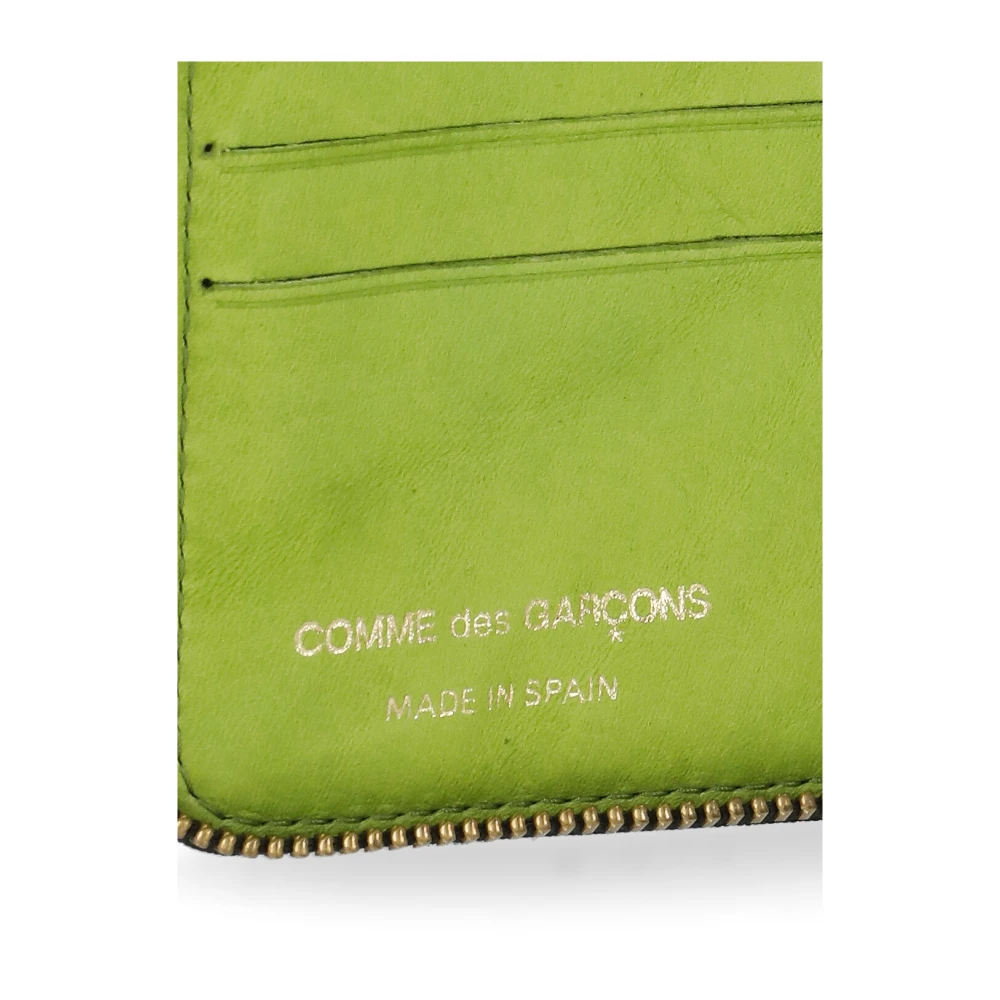 Comme des Garçons Groene Leren Portemonnee met Meerdere Zakken Green Dames