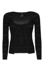 pull-noir-a-cotes-avec-motif-poinconne