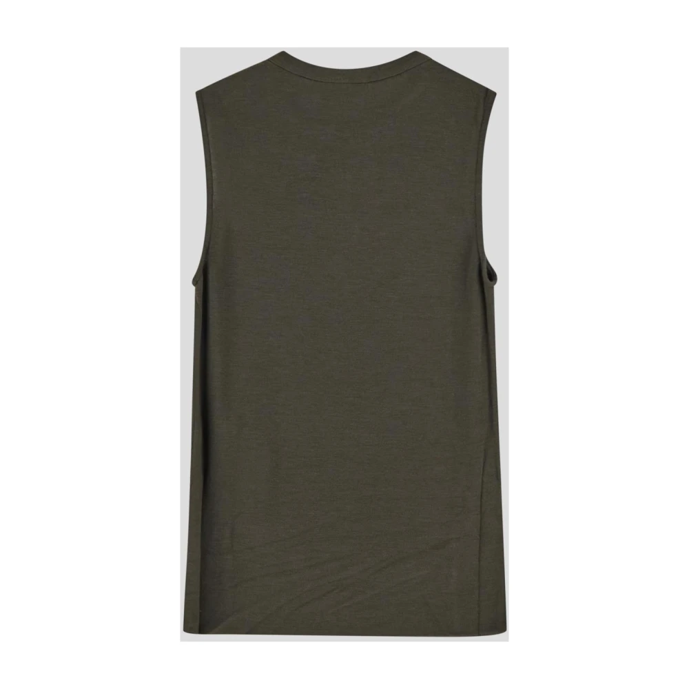 Saint Laurent Chique Mouwloze Top in Viscose Gray Dames