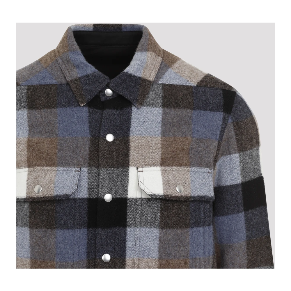 Rick Owens Blauw geruite overhemd Multicolor Heren