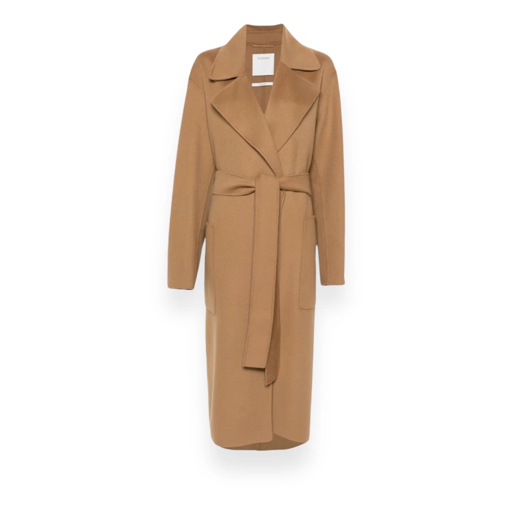 SPORTMAX Stijlvolle Jas met Veleno Details Brown Dames