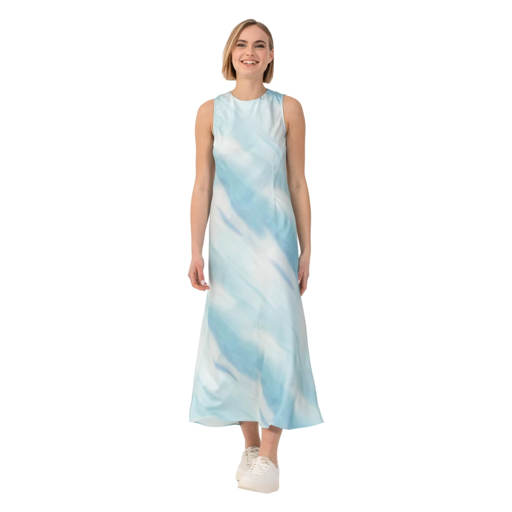 Kocca Blue Midi Dresses, Female, M, Chic Full Length Faded Dress