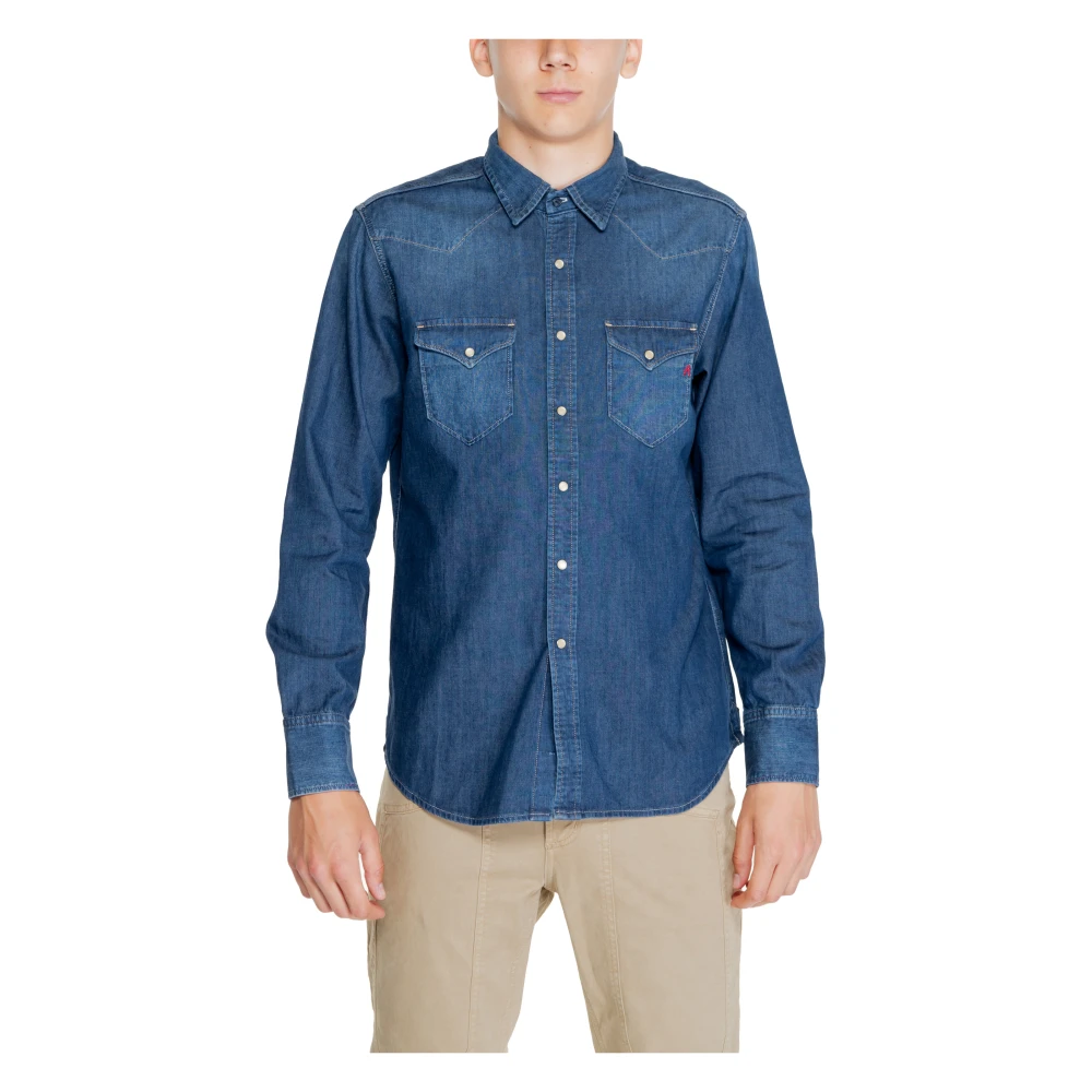 Replay Herenoverhemd Herfst Winter Collectie Blue Heren