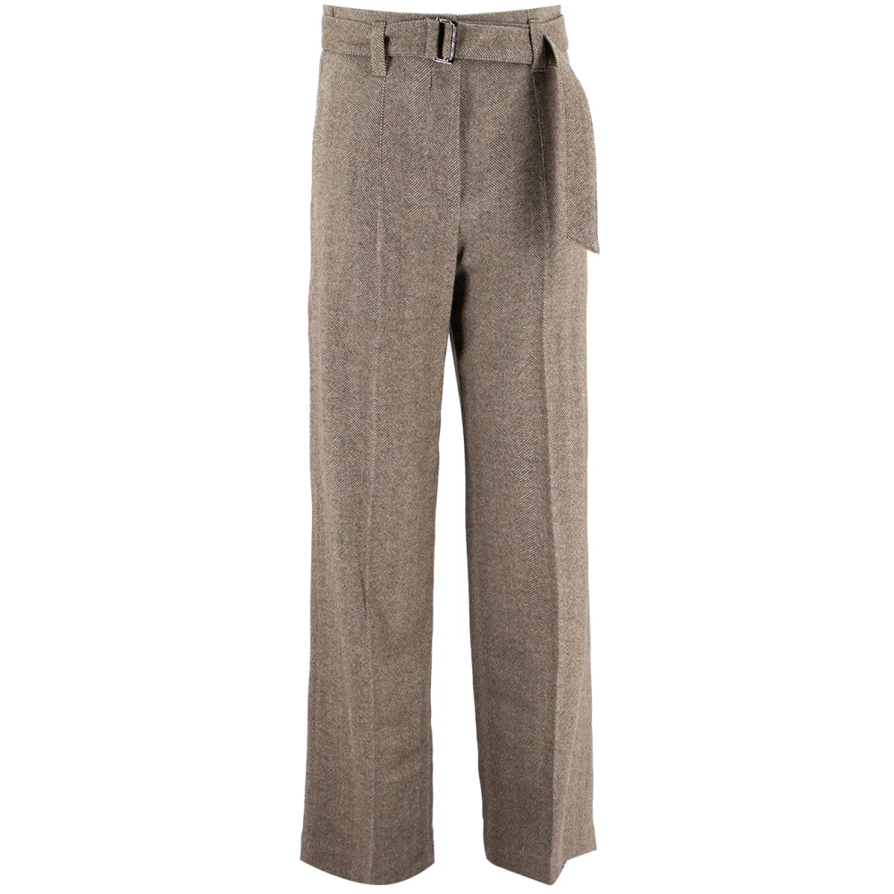 Brunello Cucinelli Women's Brown /Panama Wool Trousers