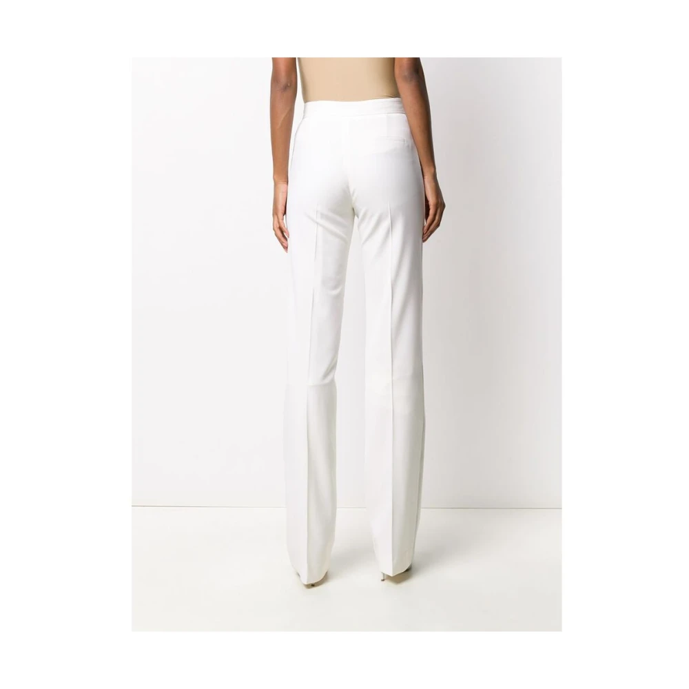 The Attico Witte Wolmix Gestreepte Broek White Dames