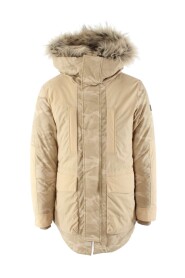 Beżowy Military Hooded Parka