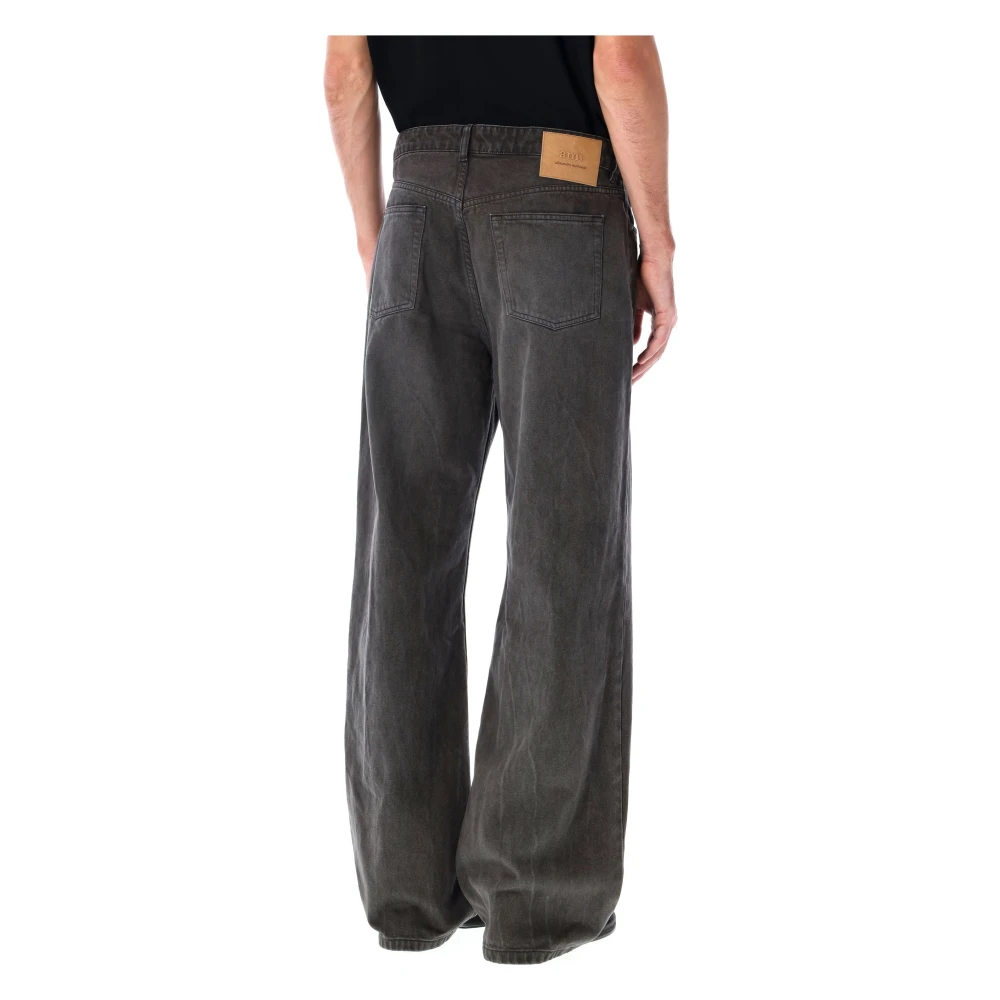 Ami Paris Zwarte grote fit jeans klassieke stijl Black Heren