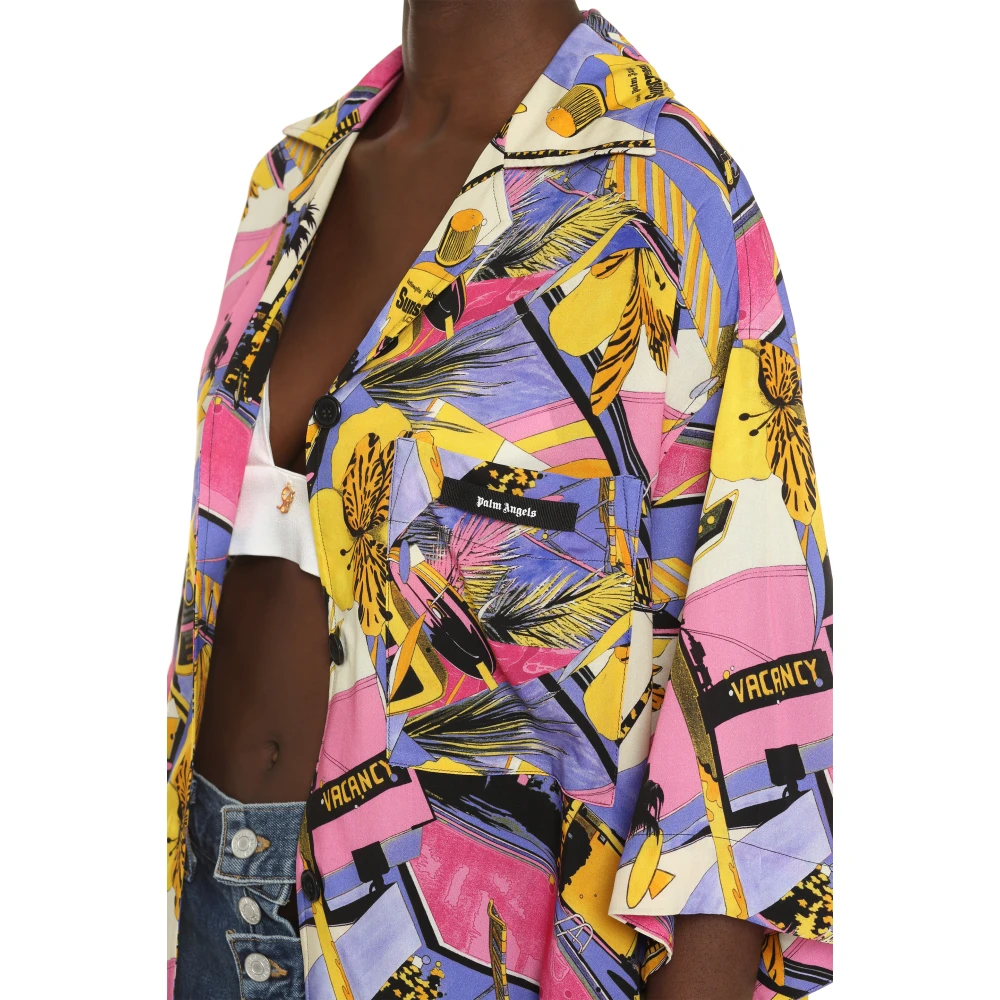 Palm Angels Miami Mix Bowling Shirt Multicolor Dames