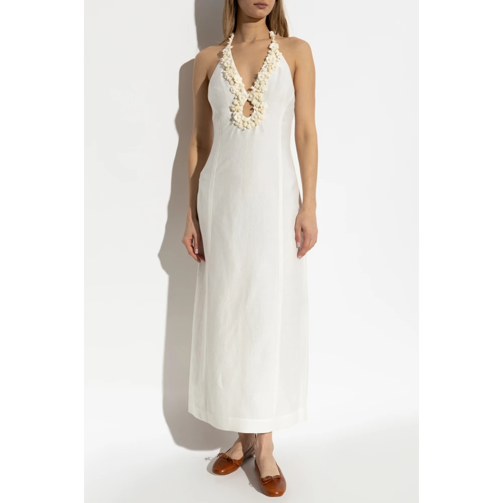 Cult Gaia Jurk met bloemenapplicaties White Dames