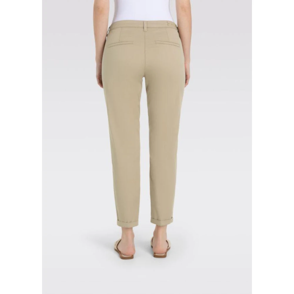 MAC Beige slim chino broek met dubbele zoom Beige Dames