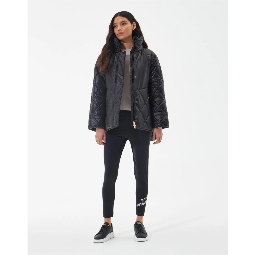 Barbour Gewatteerde Zwarte Jas met Ritssluiting Black Dames