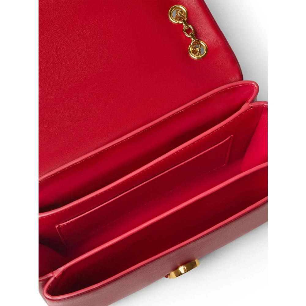 Versace Rode Kleio Crossbody Tas met Goudkleurige Details Red Dames
