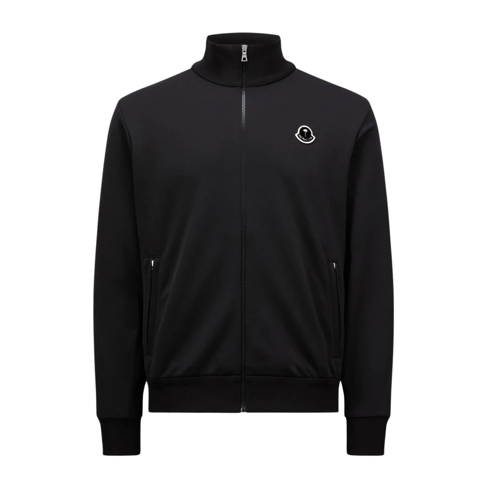 Moncler Logo Patch Zip-Up Cardigan Black Heren