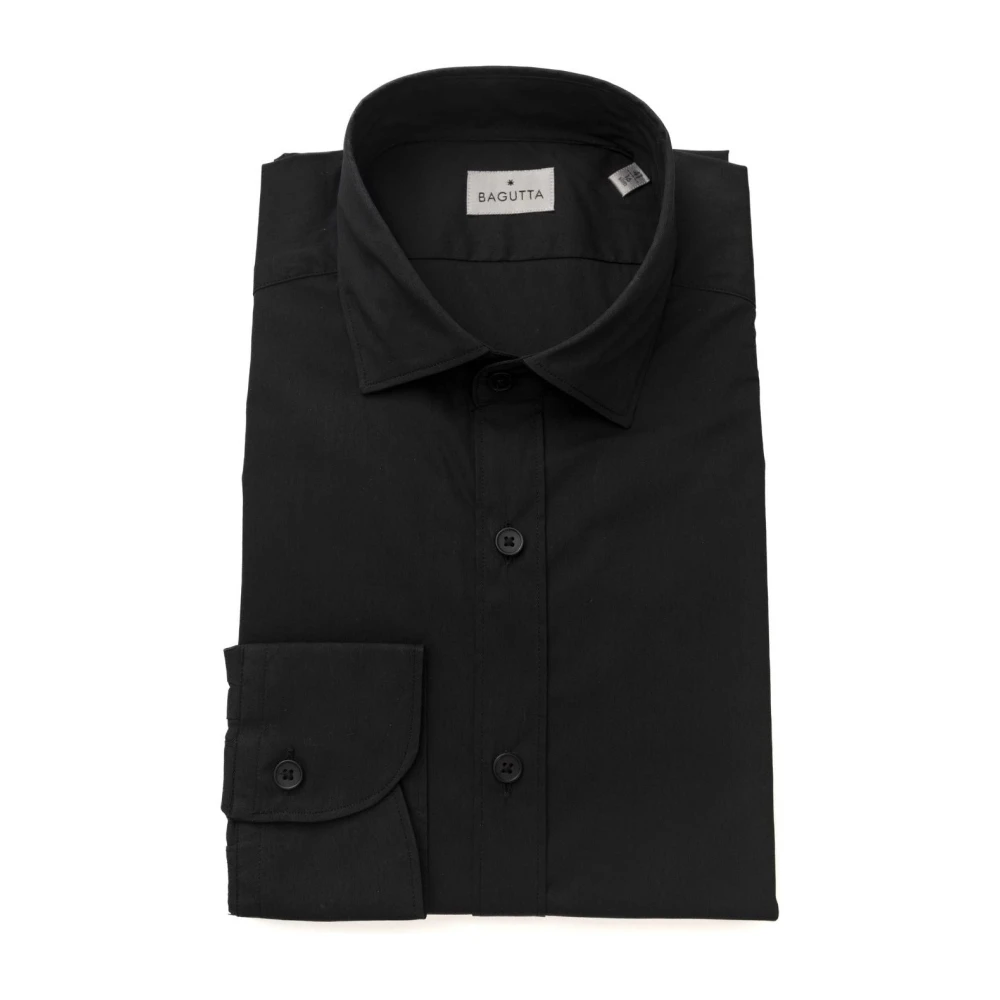 Bagutta Slim Fit Franse Kraag Shirt Black Heren
