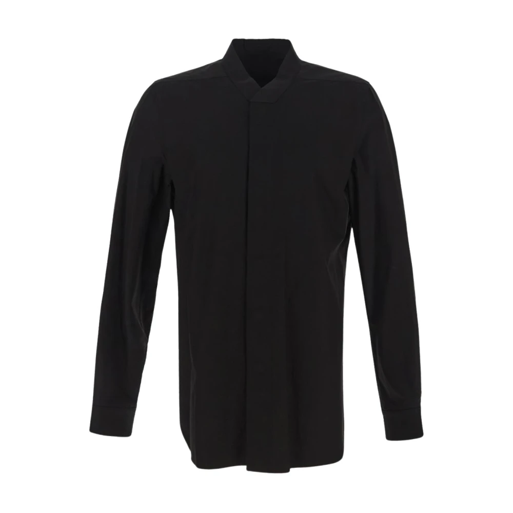 Rick Owens Snap Collar Faun Shirt Black Heren