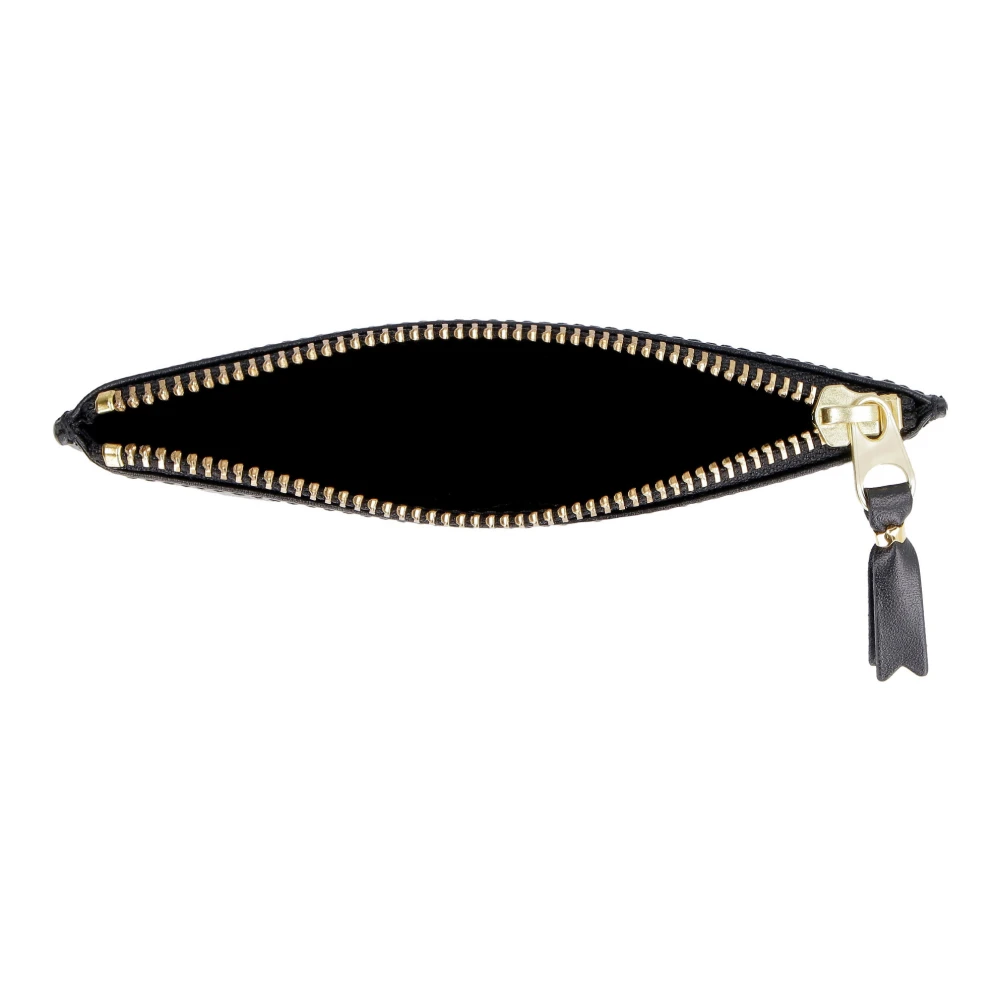 Comme des Garçons Leren Logo Detail Pouch Black Dames
