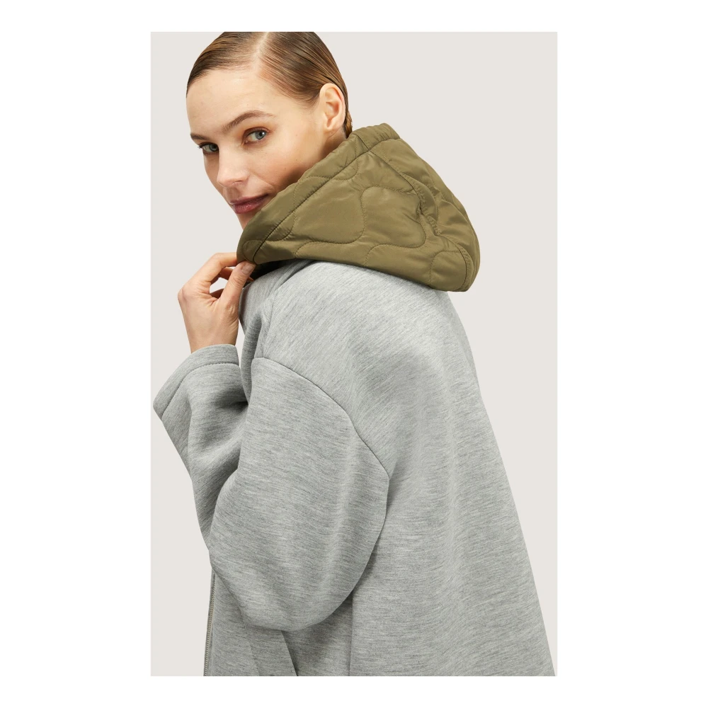 Motivi Scuba-jas met afneembare capuchon Gray Dames