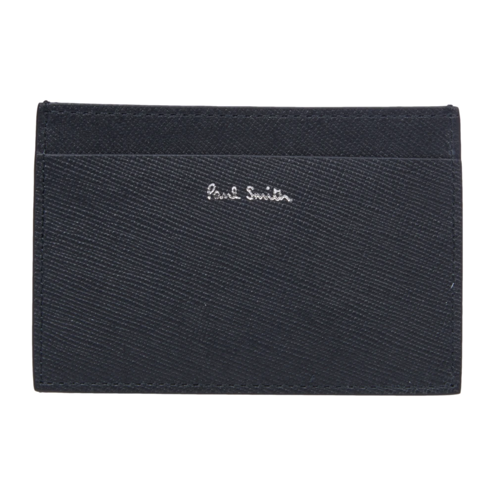 PS By Paul Smith Zwarte Leren Kaarthouder Multicolor Print Black Heren