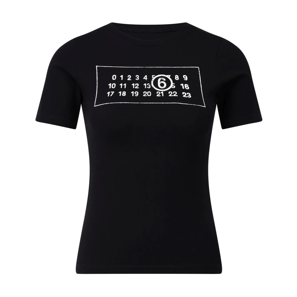 Maison Margiela Logo-Print T-shirt Klassieke Stijl Black Dames