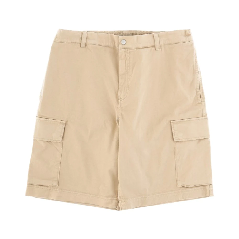 Woolrich Men's Beige Elasticated-Waistband Cargo Shorts - Casual Shorts - 2XL - Shorts