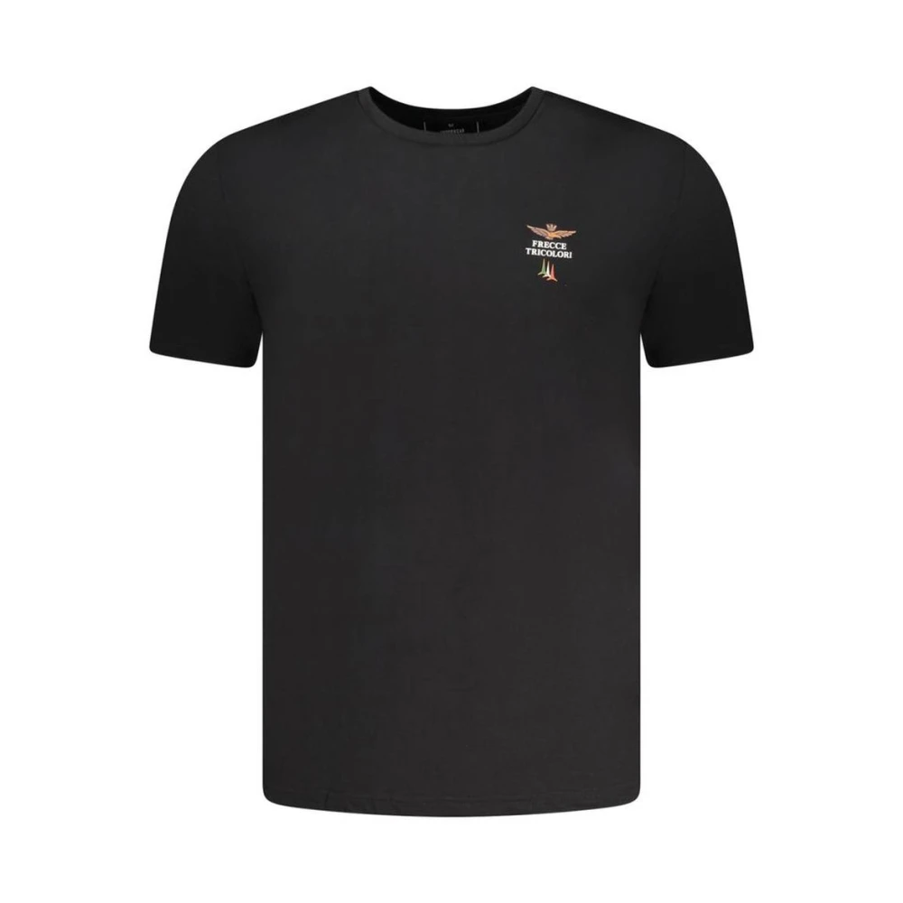 Aeronautica Militare Hombre Negro - Camiseta Interior De Algodón De Cuello Redondo - Tops - M - Camiseta Interior De Algodón De Cuello Redondo