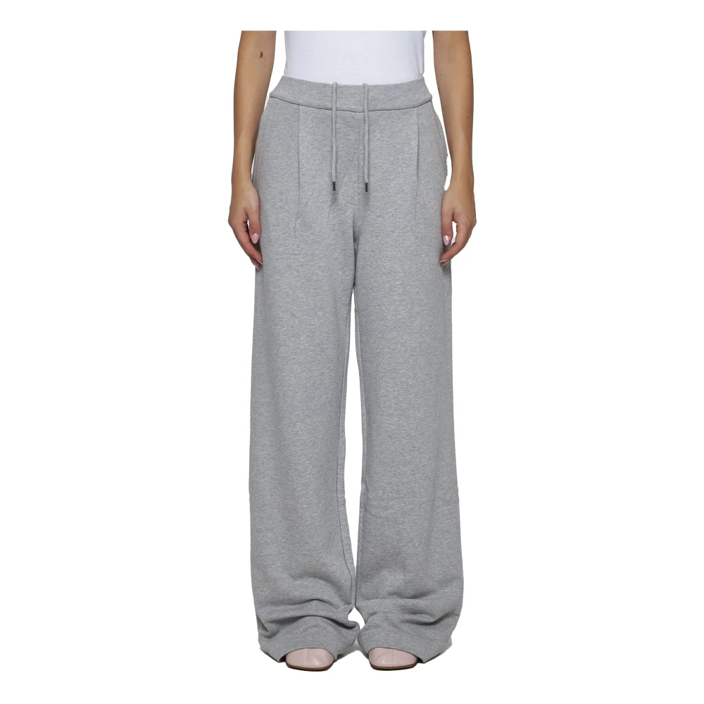 Dries Van Noten Grijze Sweatpants Wijde Pijpen Gray Dames