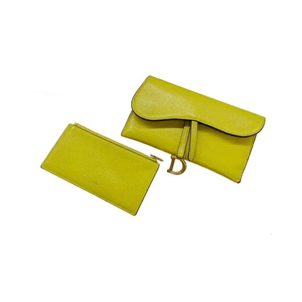 Dior Vintage Pre-owned Leather wallets Yellow Dames