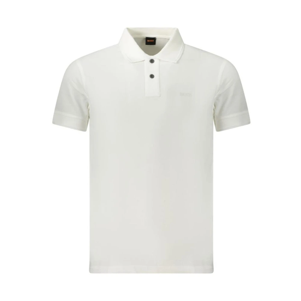 Boss Uomo Bianco Polo In Maglia Di Cotone - Immagine 5