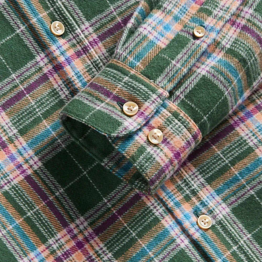 Portuguese Flannel Groene Olissipo Overhemd met Lange Mouwen Multicolor Heren
