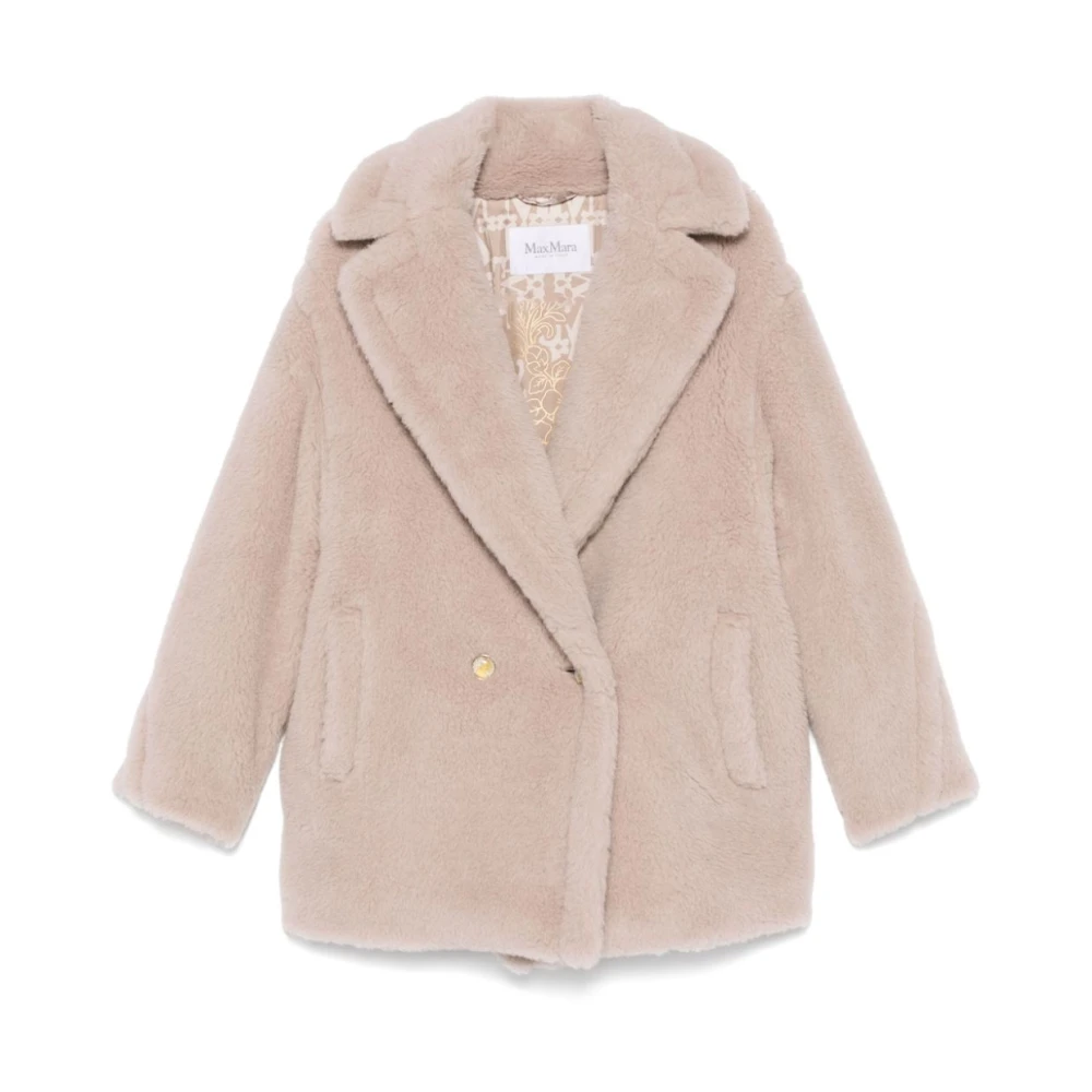 Max Mara Beige Cuba Jas Dubbele Knopen Beige Dames