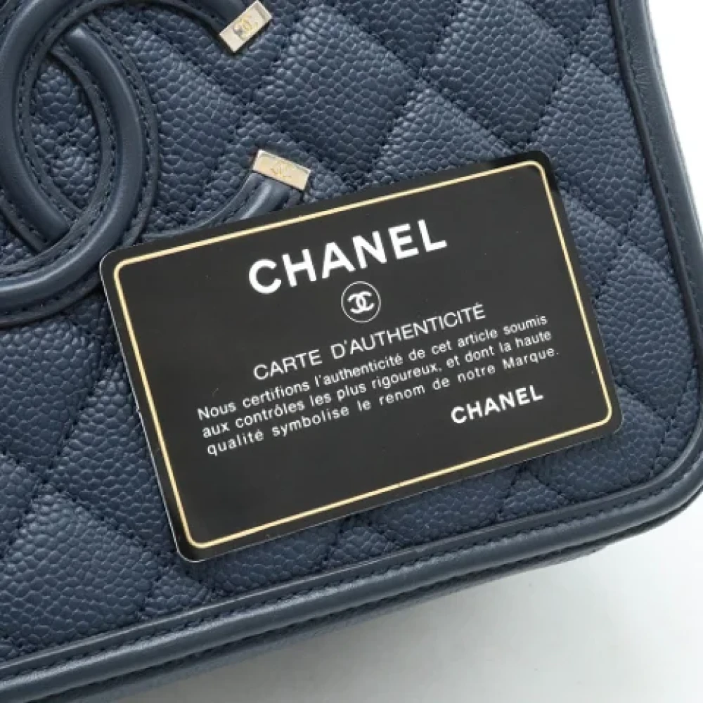 Chanel Vintage Pre-owned Leather handbags Blue Dames