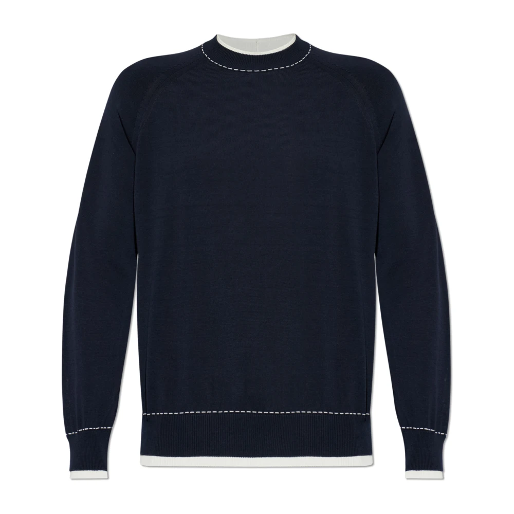 Eleventy Men's Blue Round-Neck Knitwear, L, Crew Neck Jumper