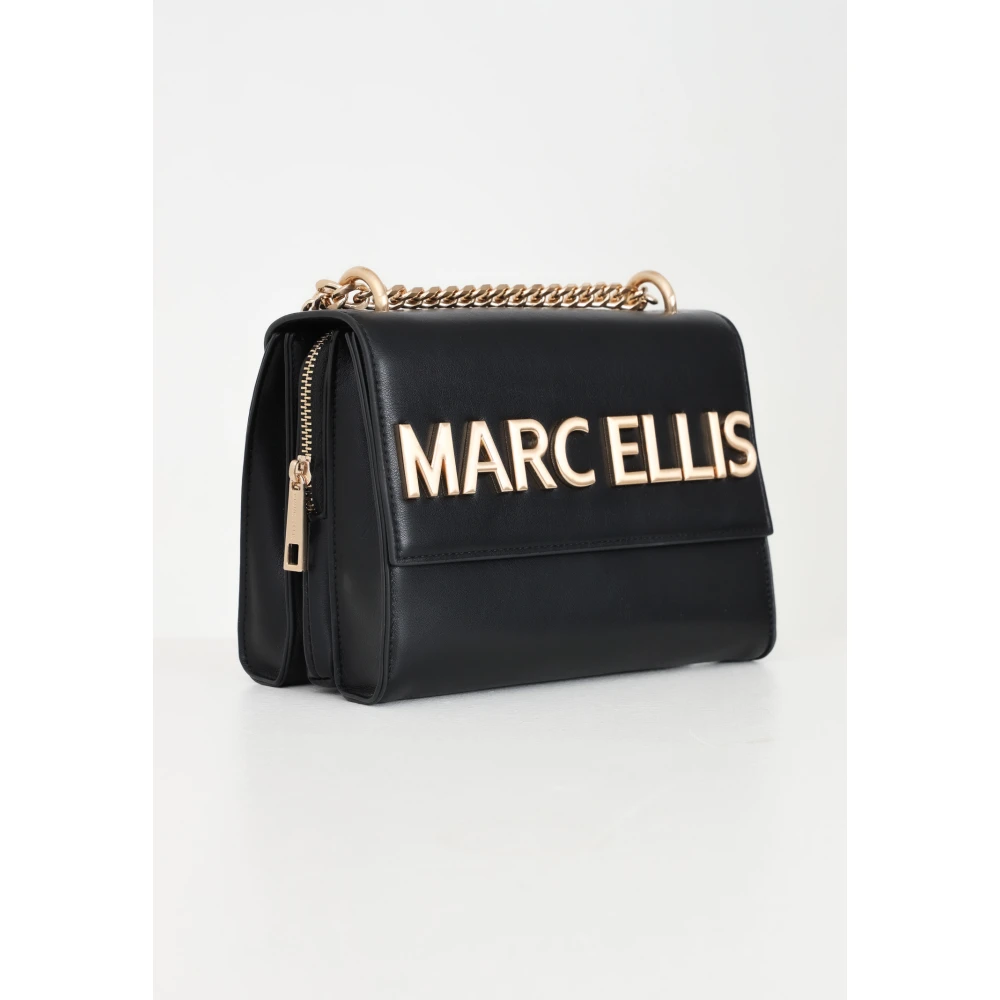 Marc Ellis Zwarte Schoudertas Macro Flap Black Dames