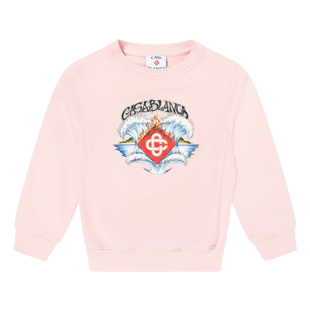 Casablanca Girls Pink Kids Sweatshirts, 11 Y, Waves Sweatshirt