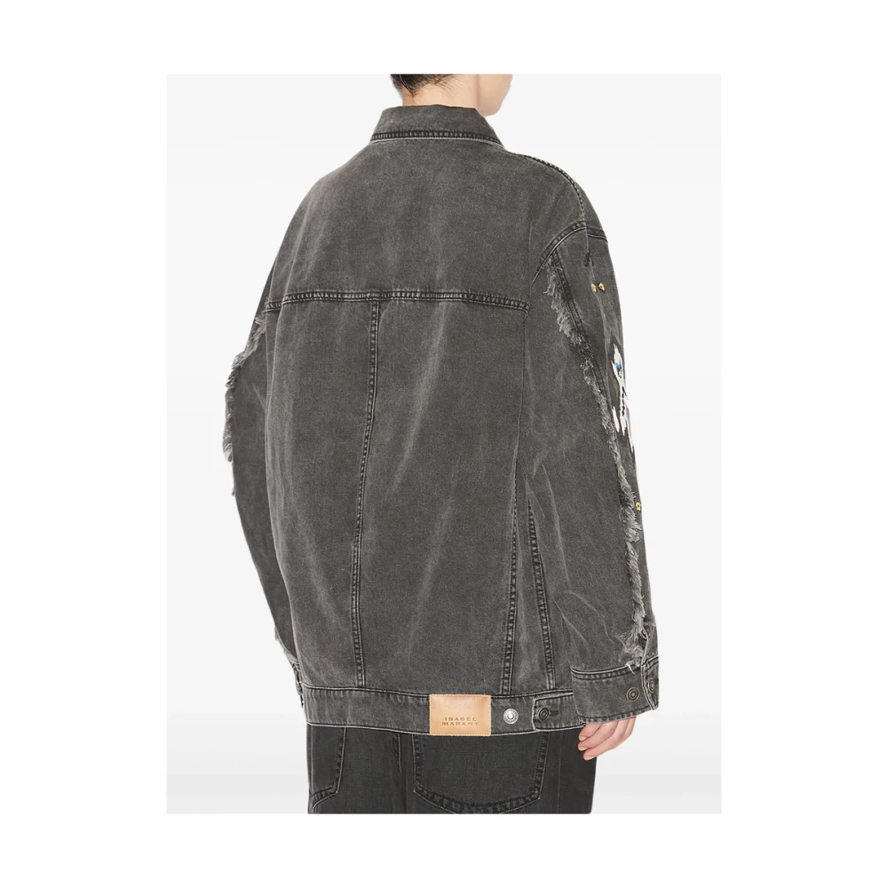 Isabel Marant Étoile Geborduurde Donkergrijze Buitenkleding Jas Gray Dames