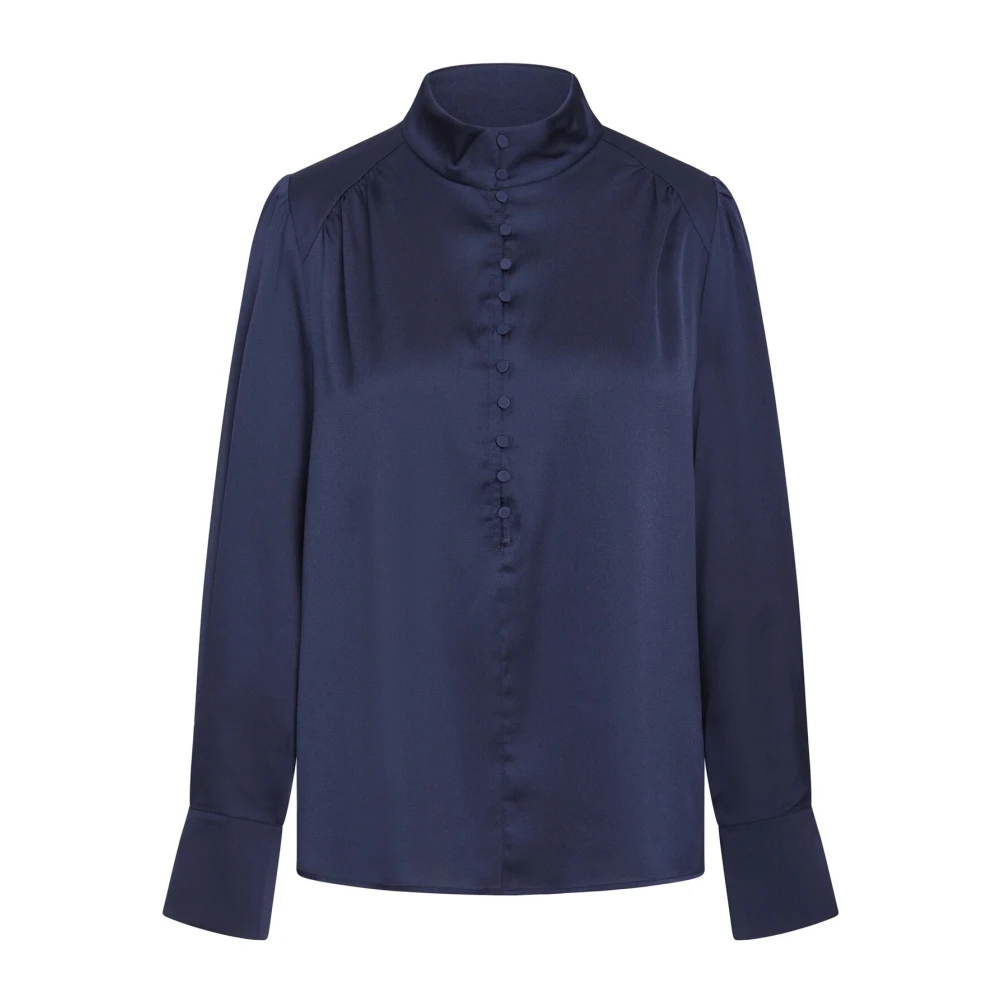Bruuns Bazaar Elegante Acaciabbchatrine Blouse Middeleeuws Blauw Blue Dames