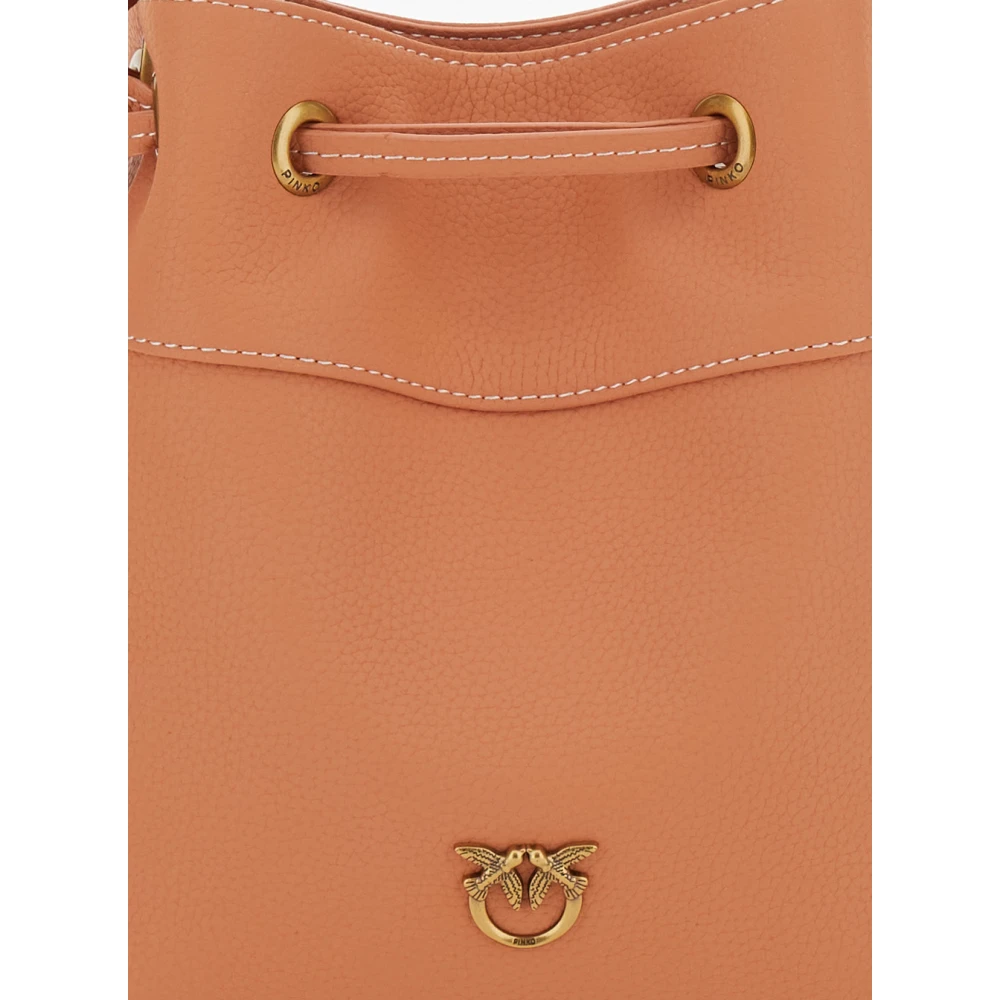 pinko Oranje Mini Bucket Tas Love Birds Orange Dames