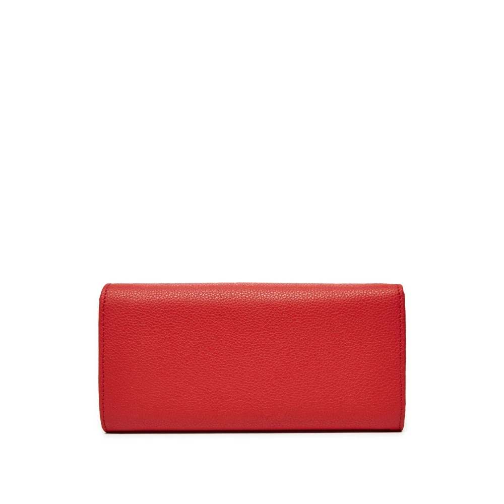 PATRIZIA PEPE Rode leren portemonnee met letterdetail Red Dames