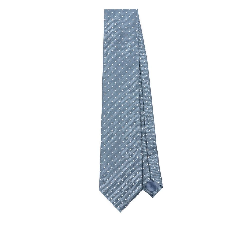 Tom Ford Blauwe Stippen Zelfstrikker Blue Heren